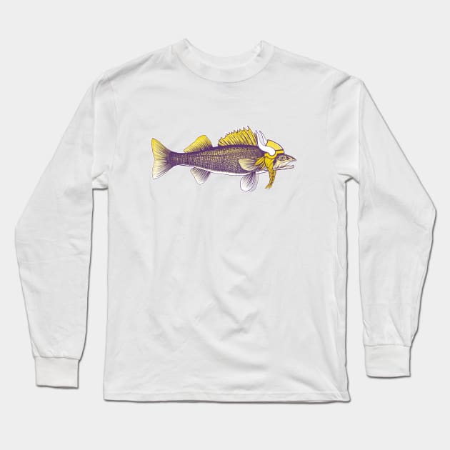 Minnesota Walleye Long Sleeve T-Shirt by mjheubach